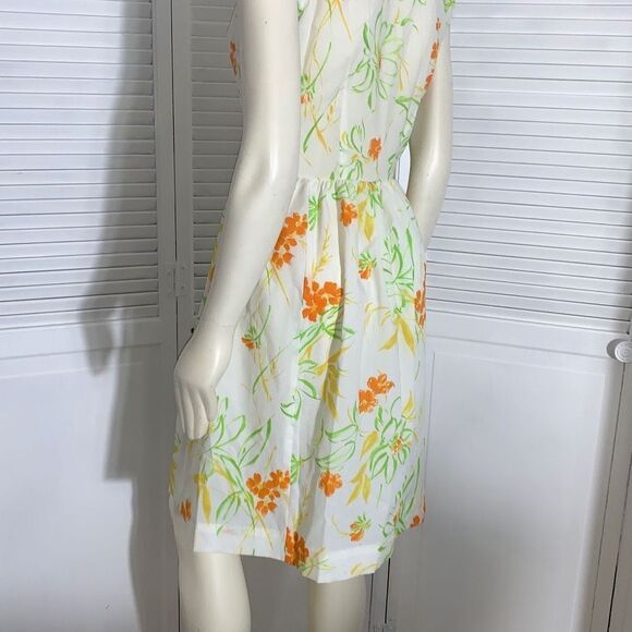 Vintage Carol Brent Yellow Floral Dress Women’s Size 14 - Picture 9 of 16